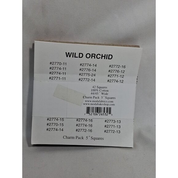 Wild Orchid Charm Pack by Blackbird Designs for Moda Fabrics, 5" x 5", - Picture 3 of 16